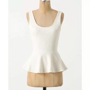Ganni Ivory Peplum Top from anthropologie